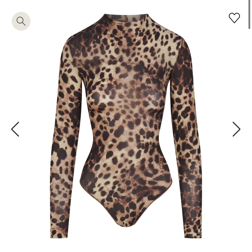 Dolce & Gabbana z Skims MILKY SHEER MOCK NECK BODYSUIT size M